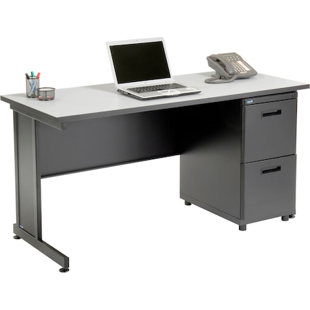 Interion By Global Industrial Wood Desk Kit, 24 in D X 30 in H, 60 in W X 670072GY